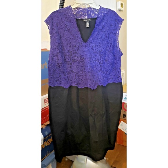 NWOT - INC International Concepts - Purple Lace and Black Dress - Size 24W - Picture 2 of 5